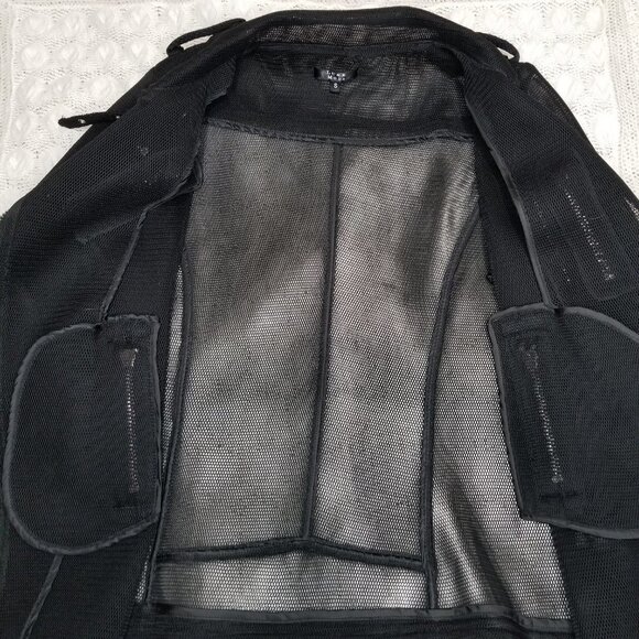 Luxe Moda mesh moto style jacket black size S small 3/4 sleeve zippers summer T - Picture 6 of 9